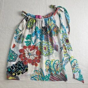 Banana Republic Trina Turk Colorful Patterned Silk Top Size 4P